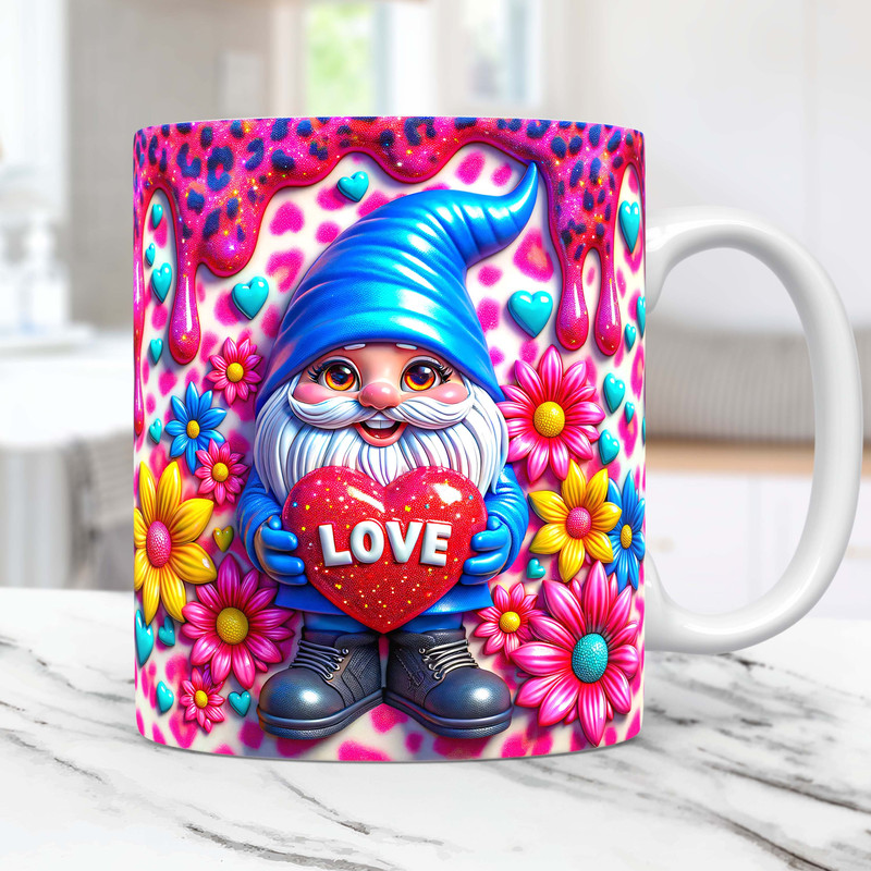 3D Valentine Gnome Mug Wrap, Gnome Mug Wrap PNG Sublimation Design, Valentines 15oz 11oz Mug Template, Valentine Gnome Mug Wrap Press Design.jpg