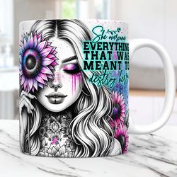 daily affirmations mug mug, floral self love mug, motivational 11oz & 15oz mug