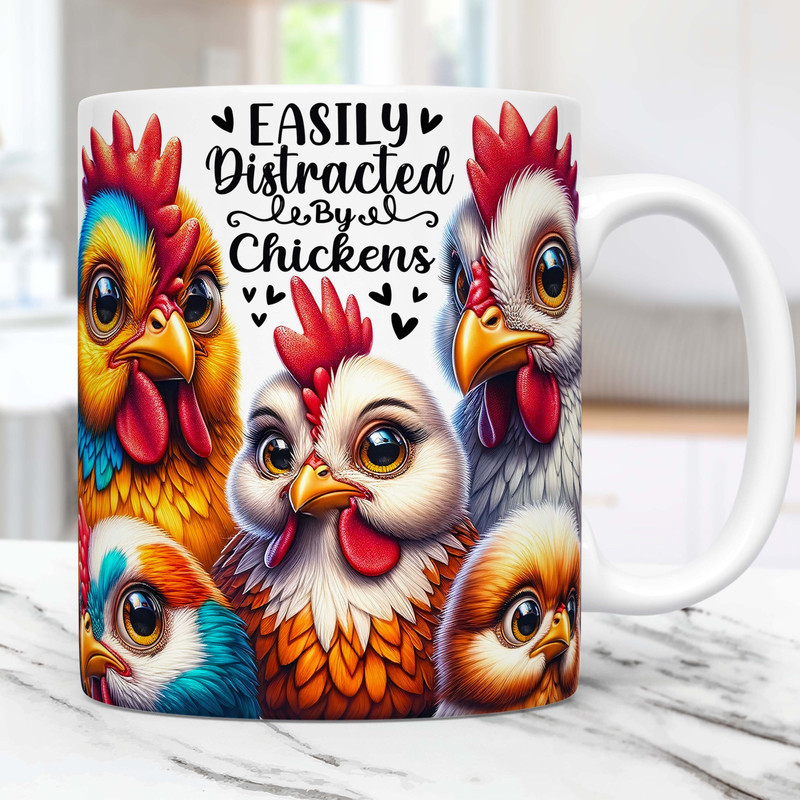 Funny Chicken Mug Wrap, Chicken Lover Mug Wrap Sublimation Design PNG, Rooster Mug PNG, 11oz & 15oz Coffee Cup Template, Digital Download.jpg