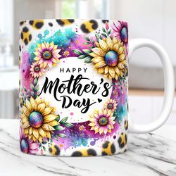 sunflowers happy mother's day mug s mug 15oz 11oz leopard floral mom life mug mama coffee cup