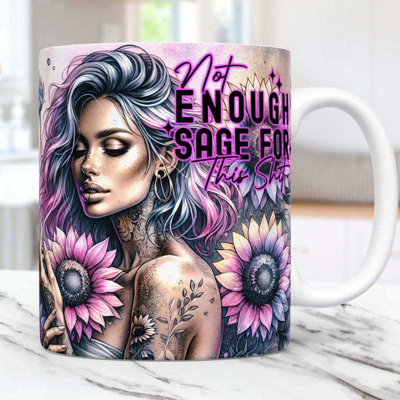 Western Sunflower Self Love Mug Wrap Daily Affirmations Snarky Mug Wrap, Sublimation Design Templates PNG, 11oz & 15oz Coffee Cup Template.jpg