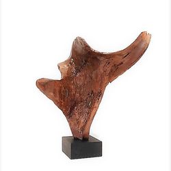 Modern sculpture "Memory Blot" made of oak wood. 11.41/9.84/6.29inch