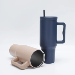 stainless steel insulated cup 1200ml large capacity straw handle car cup beer cup ice cream cup