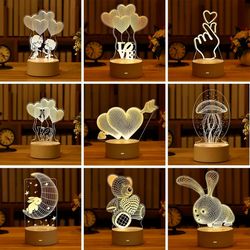 Romantic Love 3D Acrylic Led Lamp for Home