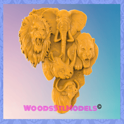 3d model stl file for cnc router laser & 3d printer africa big five