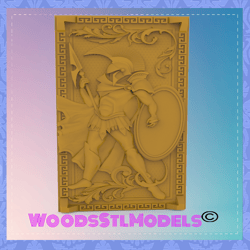 3d model stl file for cnc router laser & 3d printer spartan warrior