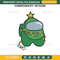 Among Us Christmas Tree Embroidery Design File, Green Among Us Santa Embroidery Design File.jpg