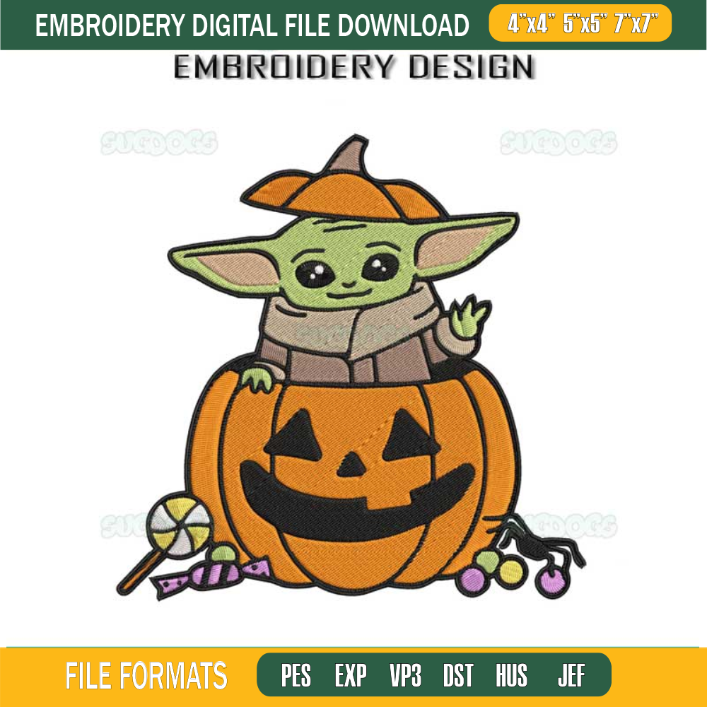 Baby Yoda Halloween Embroidery Design File, Baby Yoda Pumpkin Embroidery Design File.jpg