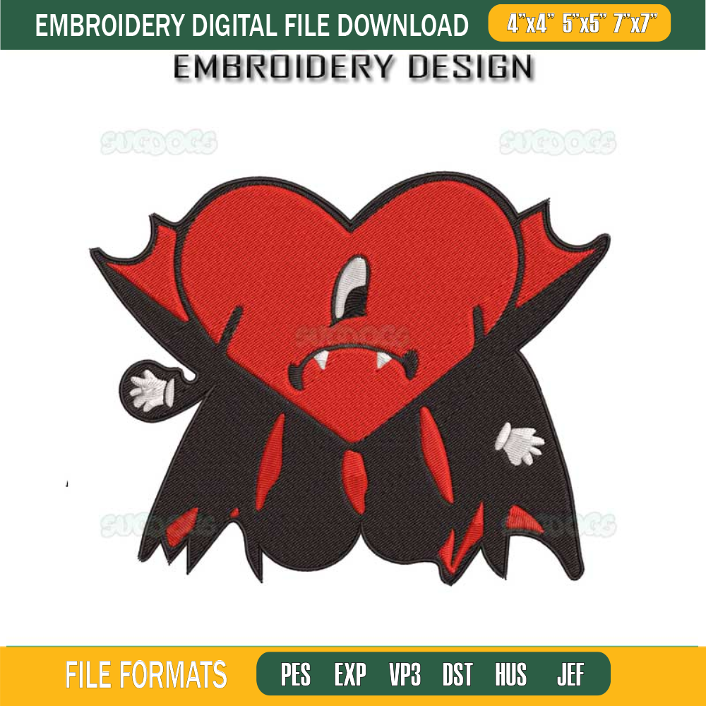 Bad Bunny Demon Embroidery Design File, Demon Bad Bunny Un Verano Sin Ti Embroidery Design File.jpg