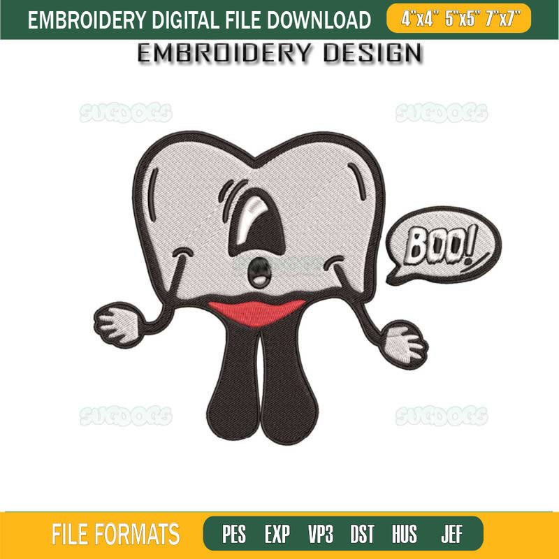 Bad Bunny Heart Ghost Embroidery Design File, Bad Bunny Embroidery Design File.jpg