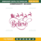 Believe In Christmas Embroidery Design File, Santa Reindeer Embroidery Design File.jpg