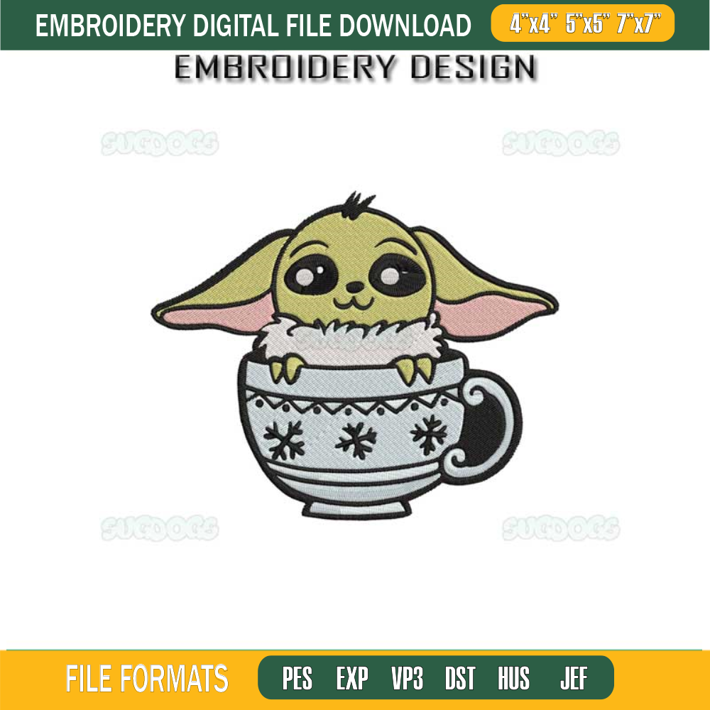 Christmas Baby Alien Embroidery Design File, Baby Yoda Santa Embroidery Design File.jpg