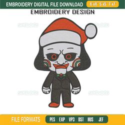 christmas chibi jigsaw embroidery design file, jigsaw merry christmas embroidery design file
