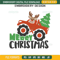 Christmas Tree Truck Embroidery Design File, Merry Christmas Embroidery Design File.jpg