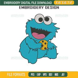 cookie monster embroidery design