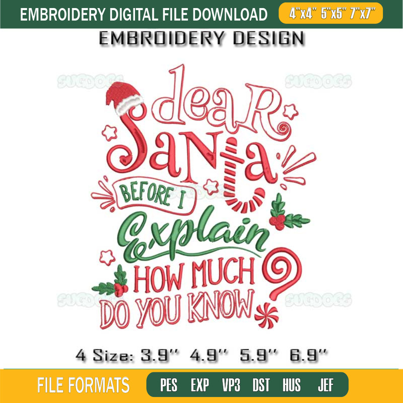 Dear Santa Before I Exxplain How Much Do You Know Embroidery.jpg