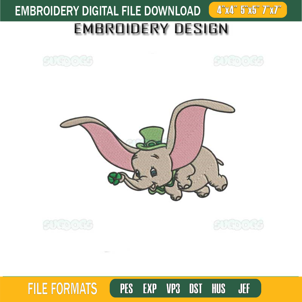 Dumbo St Patricks Embroidery Design #1.jpg