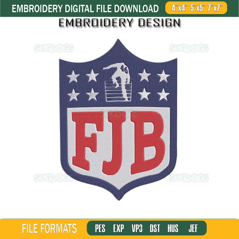 FJB Baseball Logo Embroidery Design File, FJB Embroidery Design File.jpg
