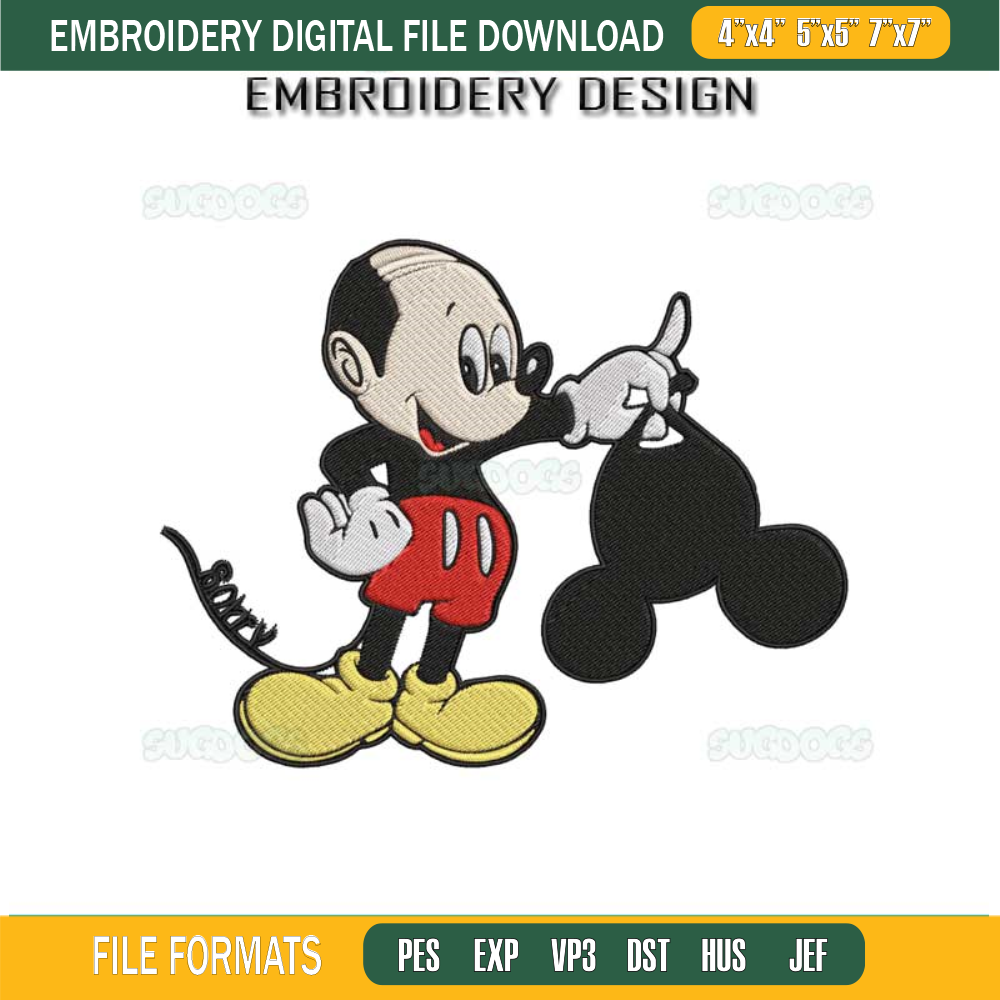 Funny Mickey Mouse Embroidery Design File, Mickey Embroidery Design File.jpg