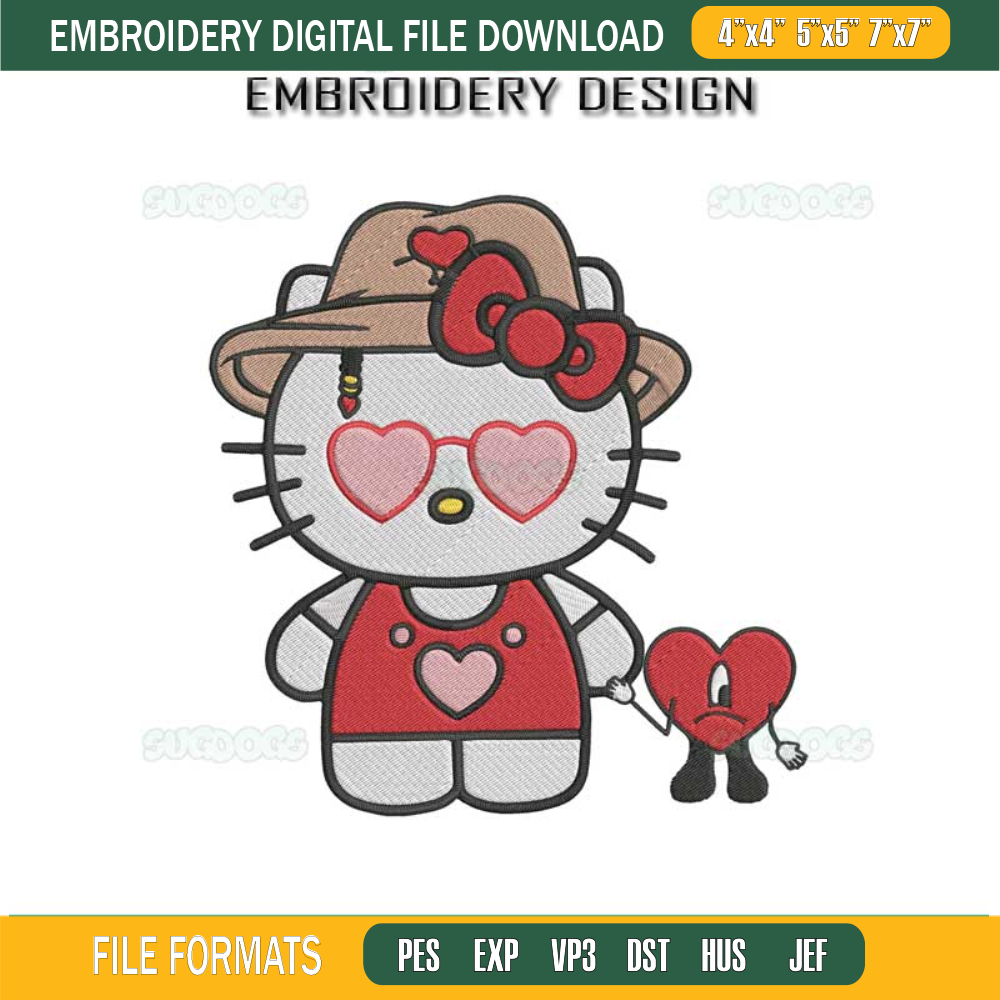 Hello Kitty Benito Is My Valentine Embroidery Design File, Benito Is My Valentine Embroidery Design File.jpg