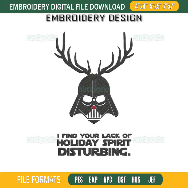 I Find Your Lack Of Faith Disturbing Star Wars Embroidery Design File, Star wars Christmas Embroidery Design File.jpg