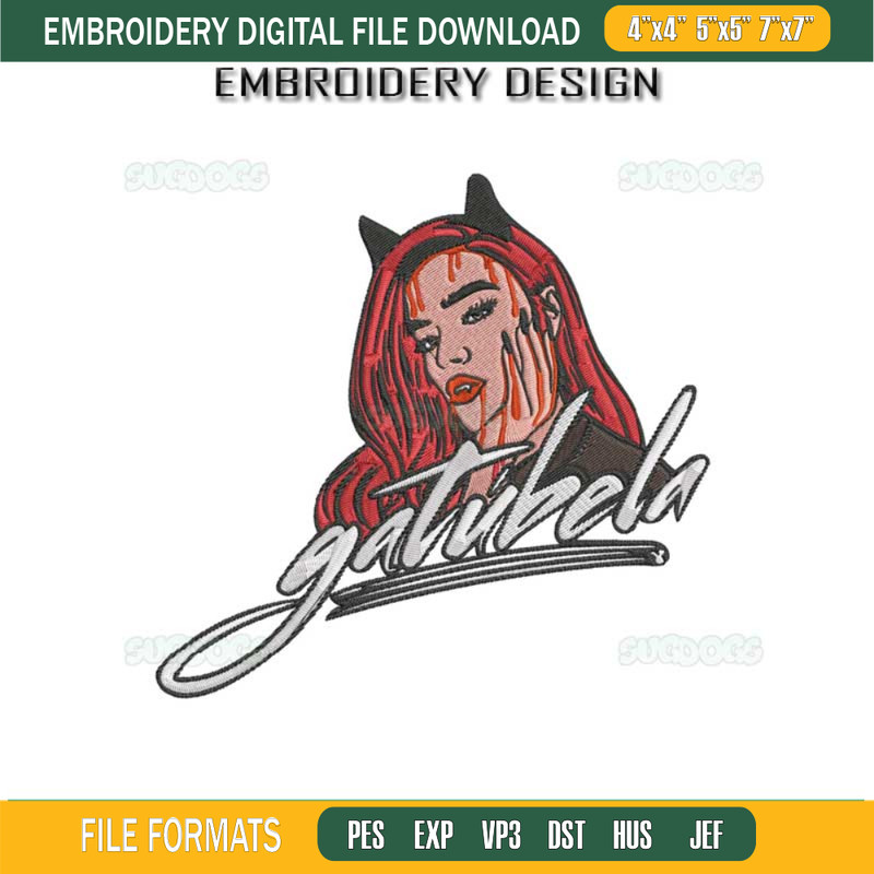 Karol G Gatubela Embroidery Design File, Karol G Embroidery Design File.jpg