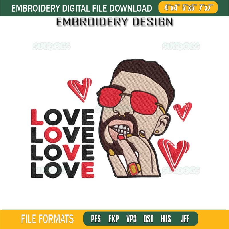 Love Bad Bunny Embroidery Design File, Bad Bunny Embroidery Design File.jpg