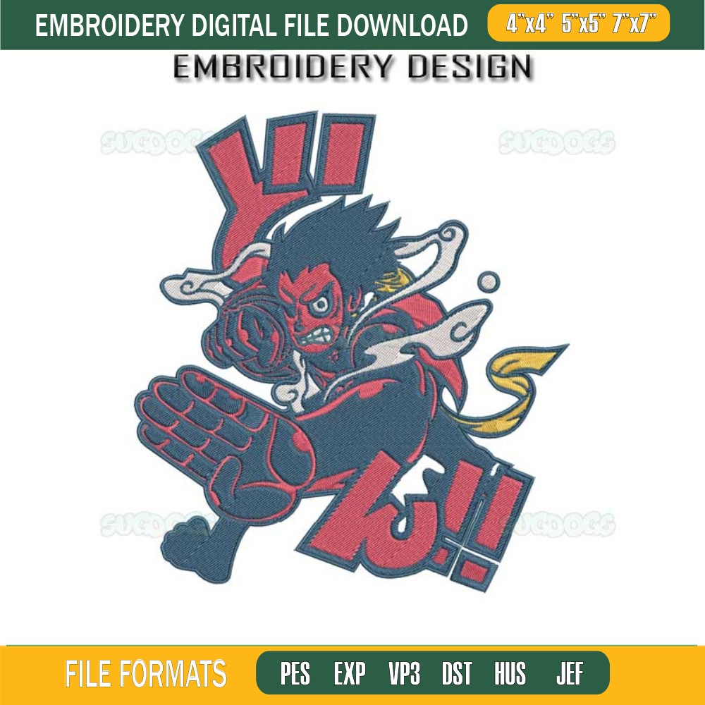 Luffy Gear 5 Embroidery Design File, Luffy Embroidery Design File.jpg