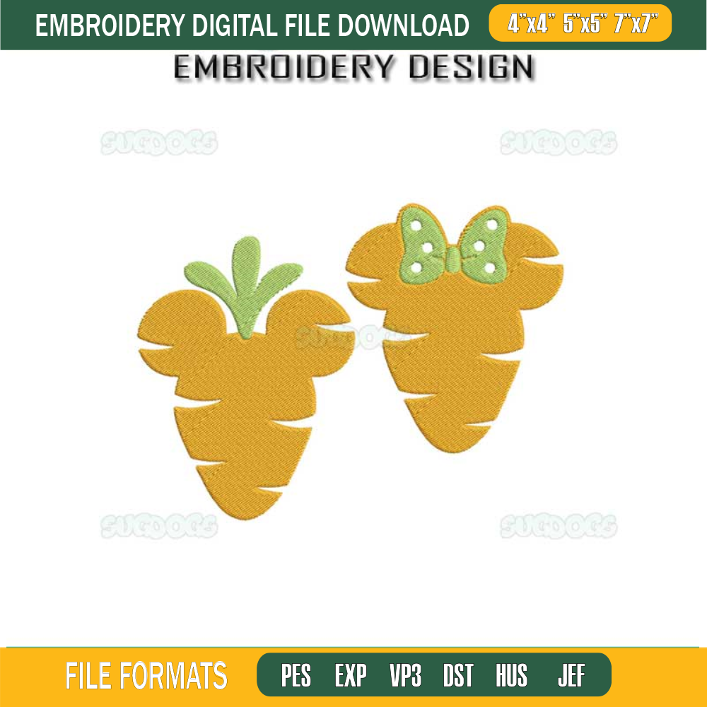 Mouse Head Easter Carrots Embroidery Design File.jpg