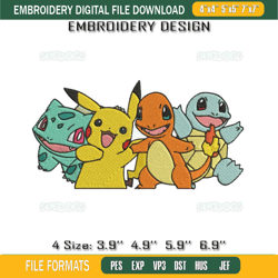 pikachu embroidery design file