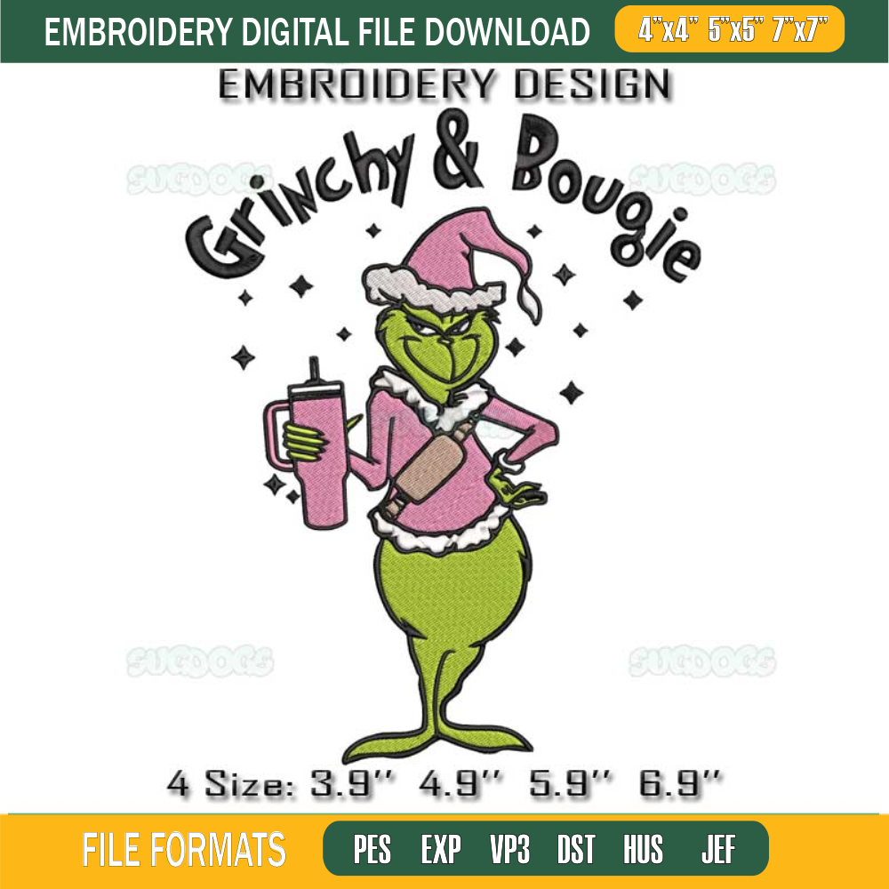 Pink Grinch Embroidery, Bougie Grinch Embroidery, Christmas Grinch Stanley Cup and Belt Bag Embroidery.jpg
