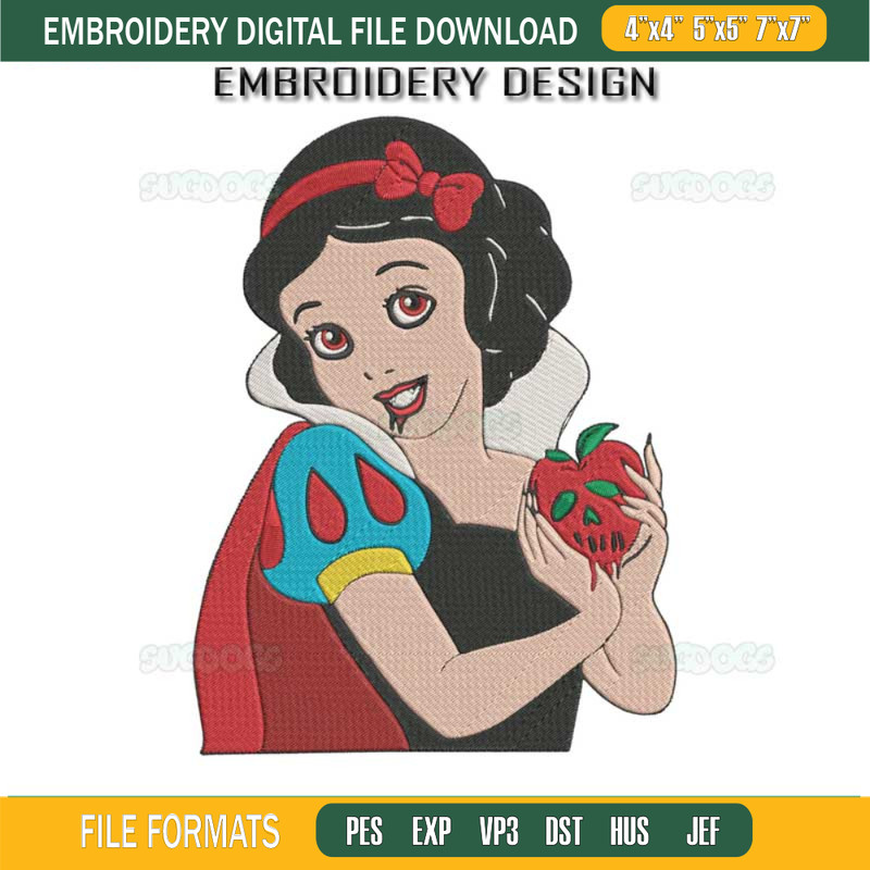 Snow White Embroidery Design File, Seven Embroidery Design File, Evil Queen Embroidery Design File.jpg
