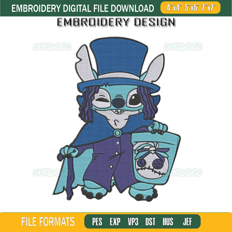 Stitch Haunted Manison Embroidery Design File, Stitch Embroidery Design File.jpg
