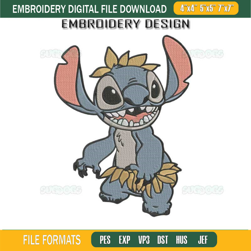 Stitch Inspired Baloo Embroidery Design File, The Jungle Book Embroidery Design File.jpg