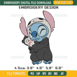 stitch jack skellington embroidery design file, stitch embroidery design file