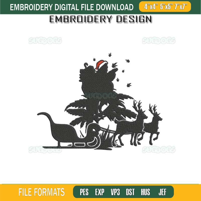Stoner Santa Claus Embroidery Design File, Santa Smoking Cannabis Embroidery Design File.jpg