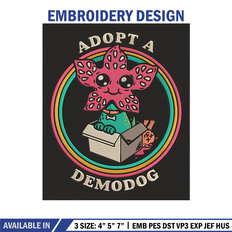 Adpot a demodog Embroidery Design, Demodog Embroidery, Embroidery File, Anime Embroidery, Anime shirt, Digital download.jpg