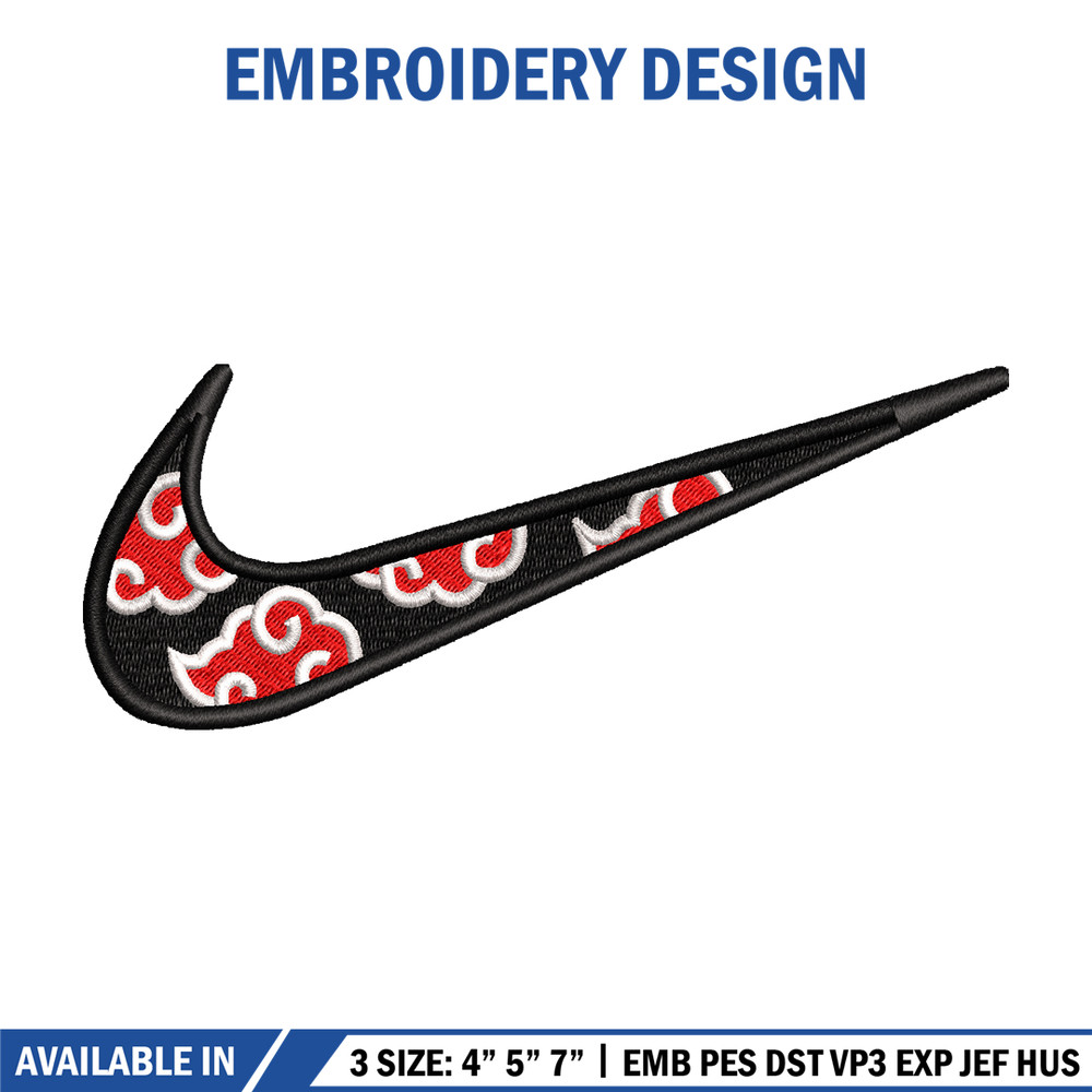 Akatsuki Nike embroidery design, Naruto embroidery, Nike design, anime design, anime shirt, Digital download 1.jpg