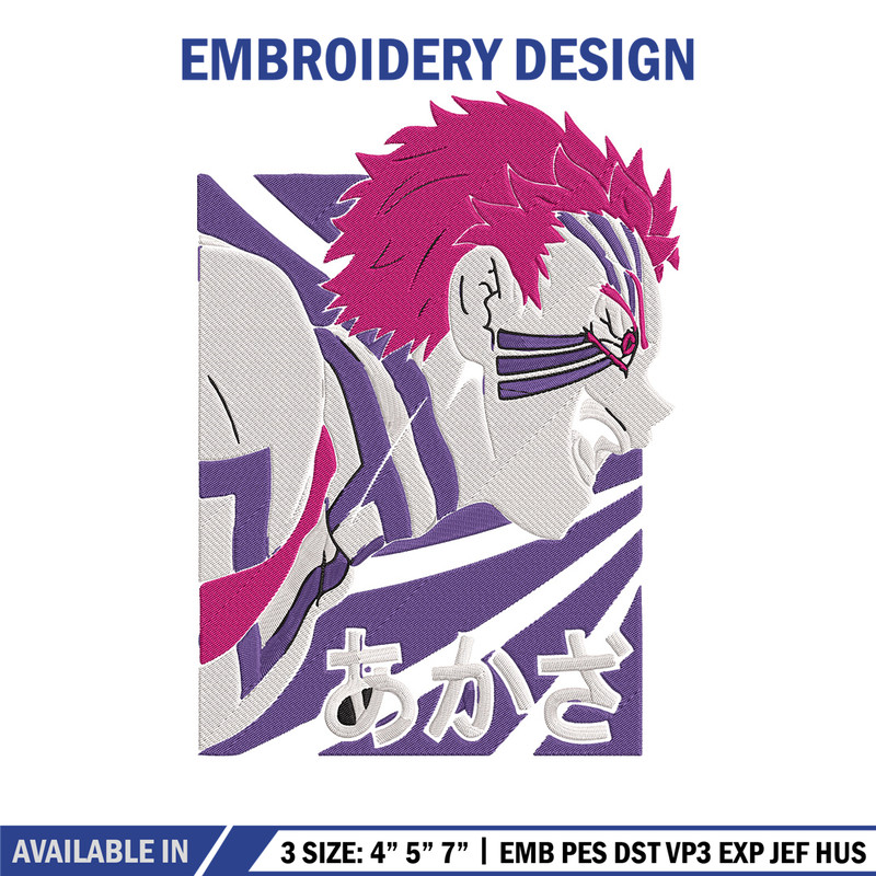Akaza poster Embroidery Design, Demon slayer Embroidery, Embroidery File, Anime Embroidery, Digital download..jpg