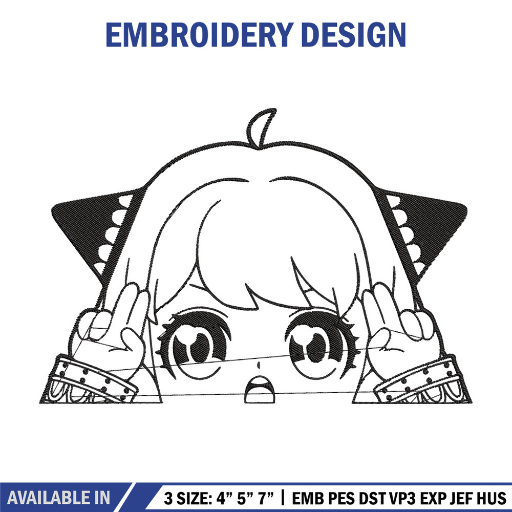 Anya cute Embroidery Design, Spy x family Embroidery, Embroidery File, Anime Embroidery, Anime shirt, Digital download.jpg
