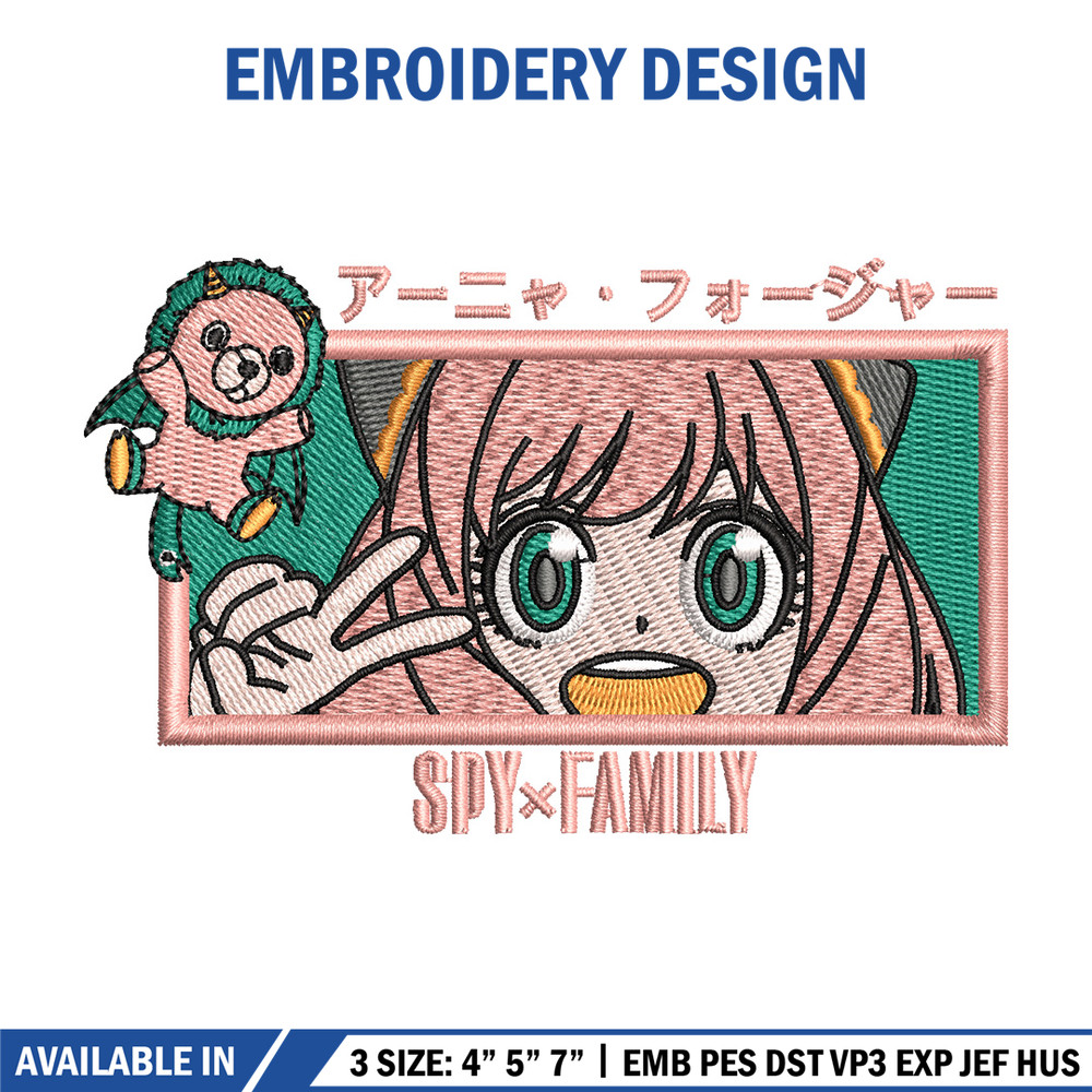Anya frame embroidery design, Spy family embroidery, Anime design, Embroidery shirt, Embroidery file, Digital download.jpg