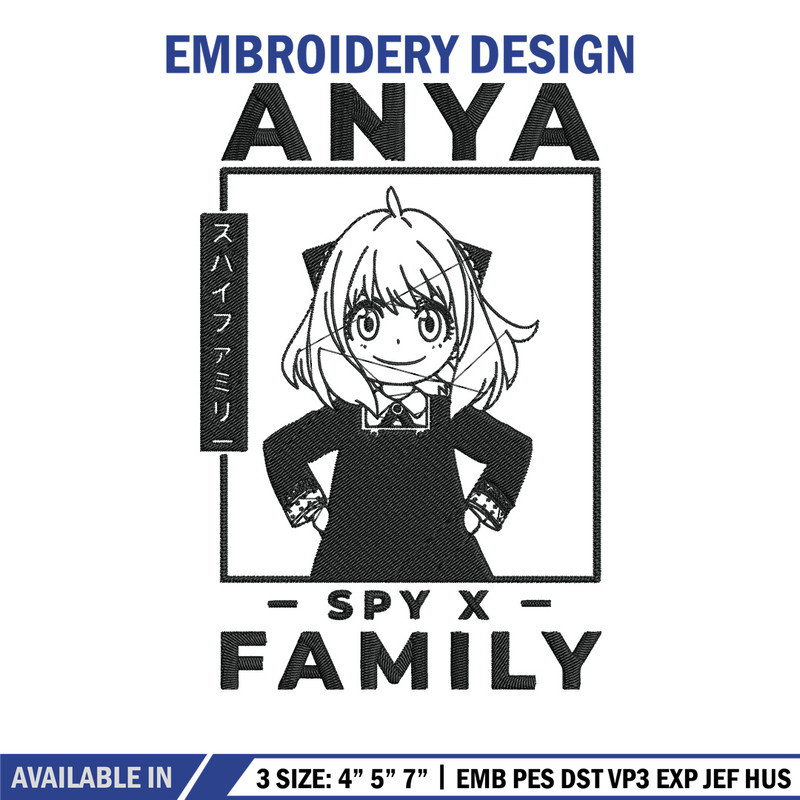 Anya poster Embroidery Design, Spy x family Embroidery, Embroidery File, Anime Embroidery, Anime shirt, Digital download.jpg