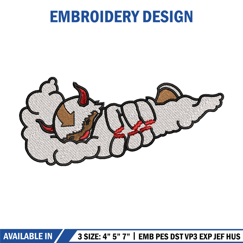 Appa x Nike embroidery design, avatar cartoon embroidery, nike design, Logo shirt, cartoon shirt, digital download 1.jpg