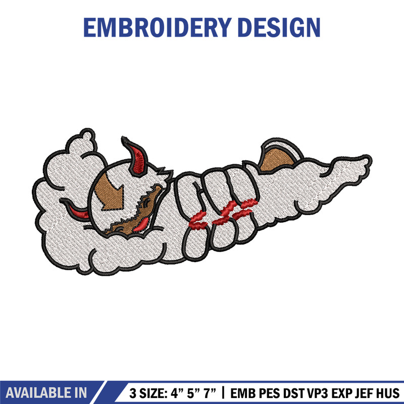 Appa x Nike embroidery design, avatar cartoon embroidery, nike design, Logo shirt, cartoon shirt, digital download.jpg