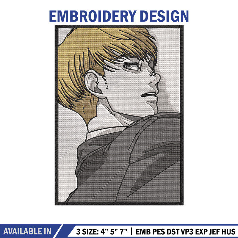 Armin Arlert Embroidery Design, Aot Embroidery, Embroidery File, Anime Embroidery, Anime shirt, Digital download.jpg