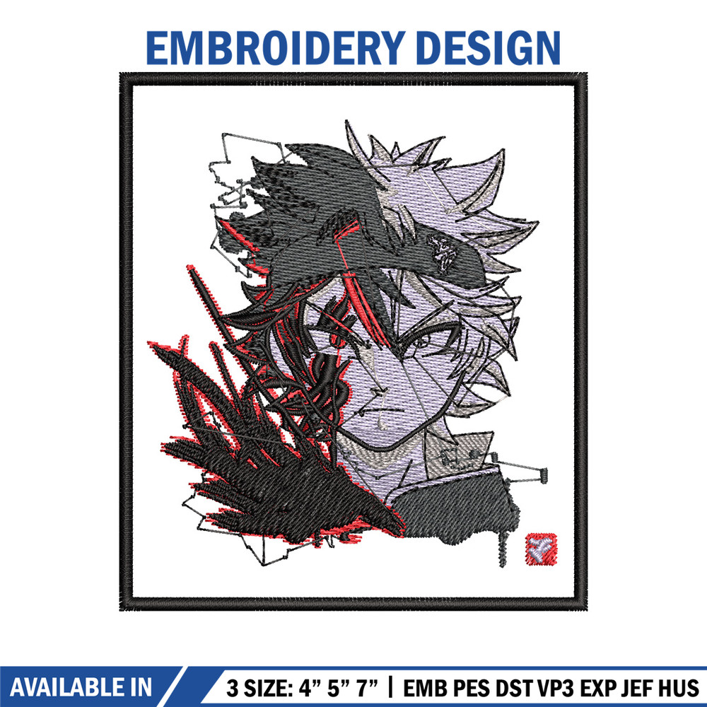 Asta poster embroidery design, Black clover embroidery, Anime design, Embroidery shirt, Embroidery file,Digital download.jpg