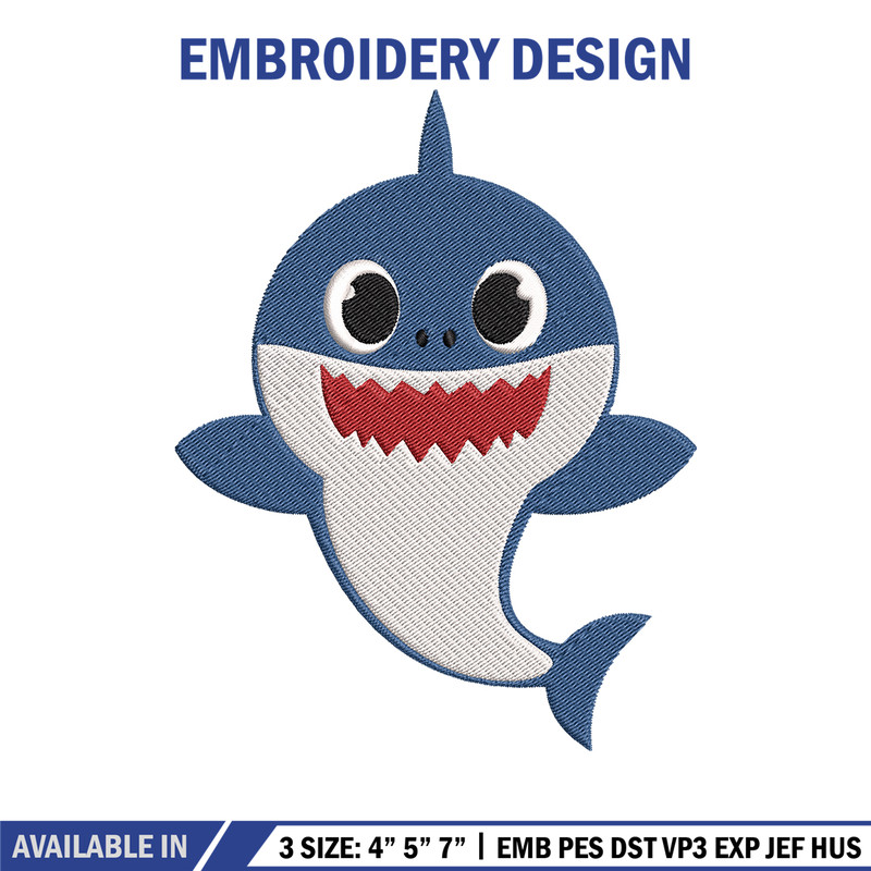 Baby Shark Embroidery Design, Shark Embroidery, Embroidery File, Embroidery design, Digital download..jpg