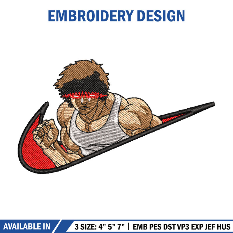 Baki angry face nike embroidery design, Baki embroidery, Nike design, anime design, anime shirt, Digital download 1.jpg