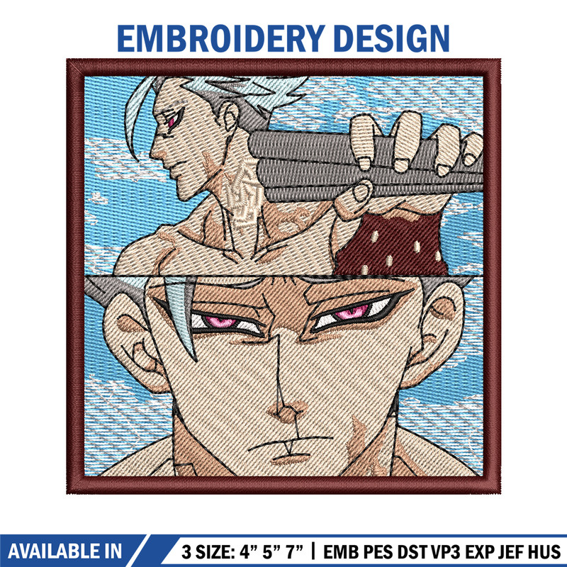 Ban rectangle embroidery design, Meliodas embroidery, Anime design, Embroidery shirt, Embroidery file, Digital download.jpg