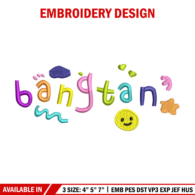 Bangtan embroidery design, Logo embroidery, Embroidery file, Embroidery shirt, Emb design, Digital download.jpg